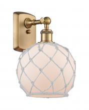 Innovations Lighting 516-1W-BB-G121-8RW-LED - Farmhouse Rope - 1 Light - 8 inch - Brushed Brass - Sconce
