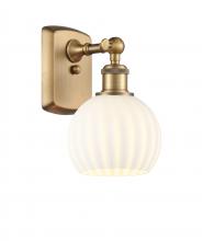  516-1W-BB-G1217-6WV - White Venetian - 1 Light - 6 inch - Brushed Brass - Sconce