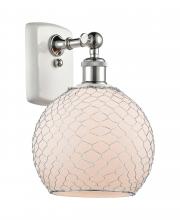 Innovations Lighting 516-1W-WPC-G121-8CSN - Farmhouse Chicken Wire - 1 Light - 8 inch - White Polished Chrome - Sconce