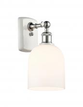  516-1W-WPC-G558-6GWH - Bella - 1 Light - 6 inch - White Polished Chrome - Sconce