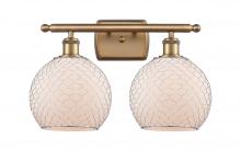 Innovations Lighting 516-2W-BB-G121-8CSN-LED - Farmhouse Chicken Wire - 2 Light - 18 inch - Brushed Brass - Bath Vanity Light