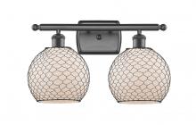 Innovations Lighting 516-2W-OB-G121-8CBK-LED - Farmhouse Chicken Wire - 2 Light - 18 inch - Oil Rubbed Bronze - Bath Vanity Light