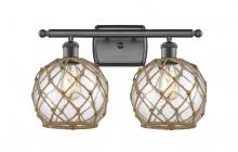 Innovations Lighting 516-2W-OB-G122-8RB - Farmhouse Rope - 2 Light - 18 inch - Oil Rubbed Bronze - Bath Vanity Light