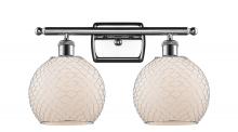 Innovations Lighting 516-2W-PC-G121-8CSN-LED - Farmhouse Chicken Wire - 2 Light - 18 inch - Polished Chrome - Bath Vanity Light