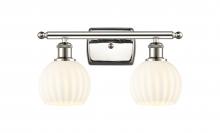  516-2W-PN-G1217-6WV - White Venetian - 2 Light - 16 inch - Polished Nickel - Bath Vanity Light