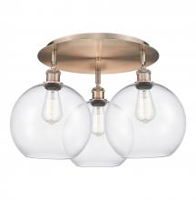 Innovations Lighting 516-3C-AC-G122-10 - Athens - 3 Light - 22 inch - Antique Copper - Flush Mount