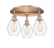  516-3C-AC-G652-6 - Cindyrella - 3 Light - 18 inch - Antique Copper - Flush Mount