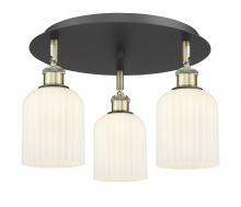  516-3C-BAB-G559-5GWH - Bridal Veil - 3 Light - 17 inch - Black Antique Brass - Flush Mount