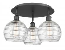 Innovations Lighting 516-3C-BK-G1213-8 - Athens Deco Swirl - 3 Light - 20 inch - Matte Black - Flush Mount