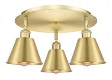 Innovations Lighting 516-3C-SG-M8-SG - Ballston - 3 Light - 18 inch - Satin Gold - Flush Mount