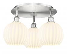 Innovations Lighting 516-3C-SN-G1217-8WV - White Venetian - 3 Light - 20 inch - Satin Nickel - Flush Mount