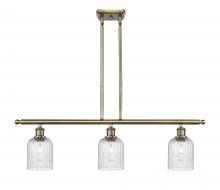  516-3I-AB-G559-5SDY - Bridal Veil - 3 Light - 36 inch - Antique Brass - Cord hung - Island Light