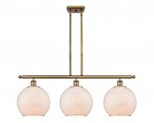 Innovations Lighting 516-3I-BB-G121-10CSN-LED - Farmhouse Chicken Wire - 3 Light - 37 inch - Brushed Brass - Cord hung - Island Light