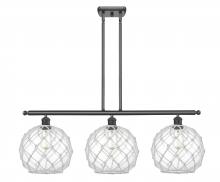 Innovations Lighting 516-3I-BK-G122-10RW-LED - Farmhouse Rope - 3 Light - 37 inch - Matte Black - Cord hung - Island Light