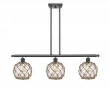 Innovations Lighting 516-3I-BK-G122-8RB - Farmhouse Rope - 3 Light - 36 inch - Matte Black - Cord hung - Island Light