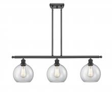  516-3I-BK-G122C-8CL - Athens - 3 Light - 36 inch - Matte Black - Cord hung - Island Light