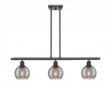  516-3I-OB-G1213-6SM - Athens Deco Swirl - 3 Light - 36 inch - Oil Rubbed Bronze - Cord hung - Island Light