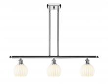  516-3I-PC-G1217-6WV - White Venetian - 3 Light - 36 inch - Polished Chrome - Stem Hung - Island Light