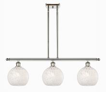  516-3I-PN-G1216-8WM - White Mouchette - 3 Light - 36 inch - Polished Nickel - Stem Hung - Island Light