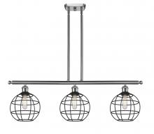 Innovations Lighting 516-3I-SN-CE-8-BK - Lake Placid - 3 Light - 36 inch - Brushed Satin Nickel - Stem Hung - Island Light