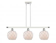 Innovations Lighting 516-3I-WPC-G121-8RW-LED - Farmhouse Rope - 3 Light - 36 inch - White Polished Chrome - Cord hung - Island Light