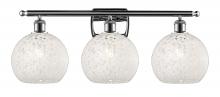 Innovations Lighting 516-3W-PC-G1216-8WM - White Mouchette - 3 Light - 28 inch - Polished Chrome - Bath Vanity Light