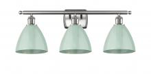 Innovations Lighting 516-3W-SN-MBD-75-SF-LED - Plymouth - 3 Light - 28 inch - Brushed Satin Nickel - Bath Vanity Light