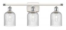  516-3W-WPC-G559-5SDY - Bridal Veil - 3 Light - 25 inch - White Polished Chrome - Bath Vanity Light