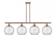 Innovations Lighting 516-4I-AC-G122-10CSN-LED - Farmhouse Chicken Wire - 4 Light - 48 inch - Antique Copper - Cord hung - Island Light