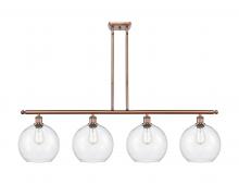  516-4I-AC-G124-10 - Athens - 4 Light - 48 inch - Antique Copper - Stem Hung - Island Light