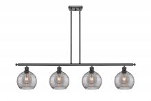  516-4I-BK-G1213-8SM - Athens Deco Swirl - 4 Light - 48 inch - Matte Black - Cord hung - Island Light