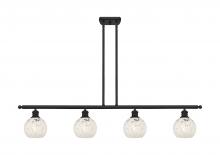  516-4I-BK-G1216-6WM - White Mouchette - 4 Light - 48 inch - Matte Black - Stem Hung - Island Light