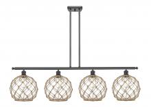 Innovations Lighting 516-4I-BK-G122-10RB-LED - Farmhouse Rope - 4 Light - 48 inch - Matte Black - Cord hung - Island Light