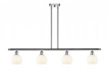  516-4I-PC-G1217-6WV - White Venetian - 4 Light - 48 inch - Polished Chrome - Stem Hung - Island Light