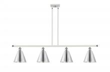 Innovations Lighting 516-4I-WPC-MBC-8-PC-LED - Berkshire - 4 Light - 48 inch - White Polished Chrome - Cord hung - Island Light