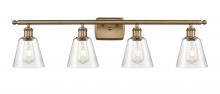 Innovations Lighting 516-4W-BB-G454 - Caton - 4 Light - 35 inch - Brushed Brass - Bath Vanity Light