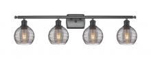  516-4W-BK-G1213-6SM - Athens Deco Swirl - 4 Light - 36 inch - Matte Black - Bath Vanity Light