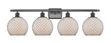 Innovations Lighting 516-4W-OB-G121-8CBK-LED - Farmhouse Chicken Wire - 4 Light - 38 inch - Oil Rubbed Bronze - Bath Vanity Light