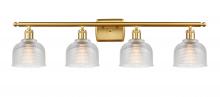 Innovations Lighting 516-4W-SG-G412-LED - Dayton - 4 Light - 36 inch - Satin Gold - Bath Vanity Light