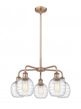  516-5CR-AC-G1013 - Belfast - 5 Light - 24 inch - Antique Copper - Chandelier