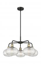 Innovations Lighting 516-5CR-BAB-G555-8CL - Ithaca - 5 Light - 26 inch - Black Antique Brass - Chandelier