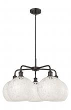  516-5CR-OB-G1216-10WM - White Mouchette - 5 Light - 28 inch - Oil Rubbed Bronze - Chandelier