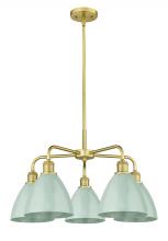  516-5CR-SG-MBD-75-SF - Plymouth - 5 Light - 26 inch - Satin Gold - Chandelier