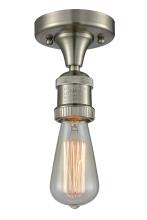 Innovations Lighting 517-1C-SN-LED - Bare Bulb - 1 Light - 5 inch - Brushed Satin Nickel - Semi-Flush Mount