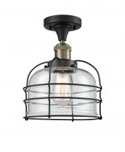 Innovations Lighting 517-1CH-BAB-G72-CE-LED - Bell Cage - 1 Light - 8 inch - Black Antique Brass - Semi-Flush Mount