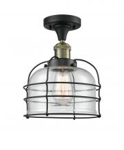 Innovations Lighting 517-1CH-BAB-G74-CE-LED - Bell Cage - 1 Light - 8 inch - Black Antique Brass - Semi-Flush Mount