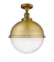 Innovations Lighting 517-1CH-BB-HFS-124-BB-LED - Hampden - 1 Light - 13 inch - Brushed Brass - Semi-Flush Mount