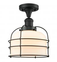 Innovations Lighting 517-1CH-BK-G71-CE-LED - Bell Cage - 1 Light - 8 inch - Matte Black - Semi-Flush Mount