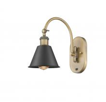  518-1W-BB-M8-BK - Smithfield - 1 Light - 7 inch - Brushed Brass - Sconce