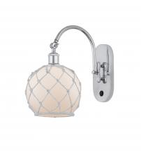  518-1W-PC-G121-8RW - Farmhouse Rope - 1 Light - 8 inch - Polished Chrome - Sconce